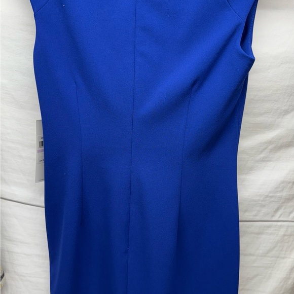 NWT Calvin Klein Royal Blue Midi Dress - Flattering Ruched side - Picture 7 of 8